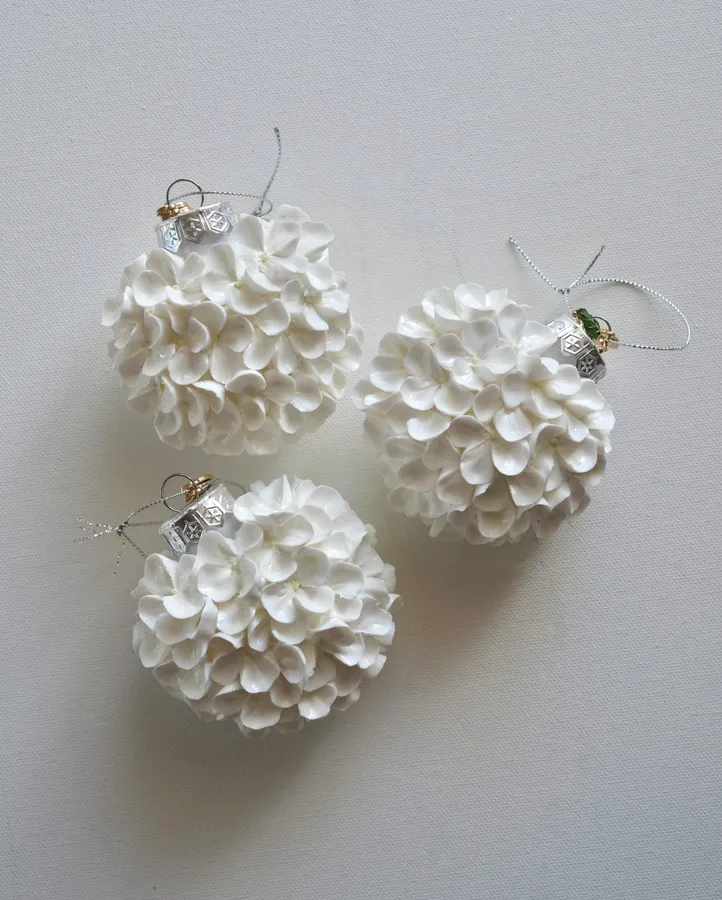 White Hydrangea Ornament